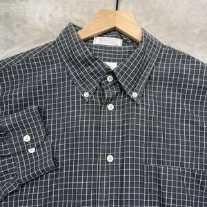 Forsyth of Canada Long Sleeve Button Down Shirt Black Plaid Size XL